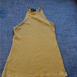 Yellow Ribbed Tank Top